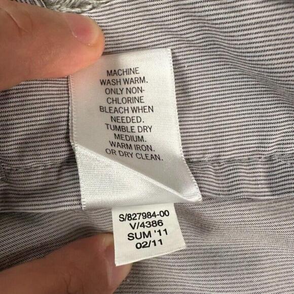 Banana Republic Shorts Womens 8 Beige Martin Fit Twill Cuffed Hairline Stripes - Picture 5 of 10